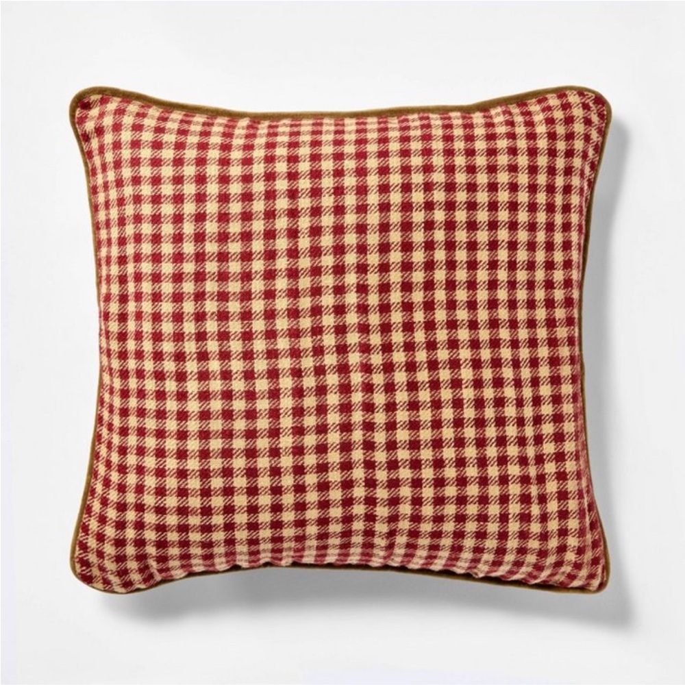 20"x20" Gingham & Velvet Reverse
Throw Pillow Red - Studio McGee